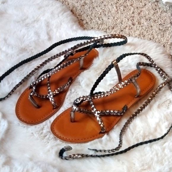 Topshop Braided Gladiator Sandals - Picture 1 of 6